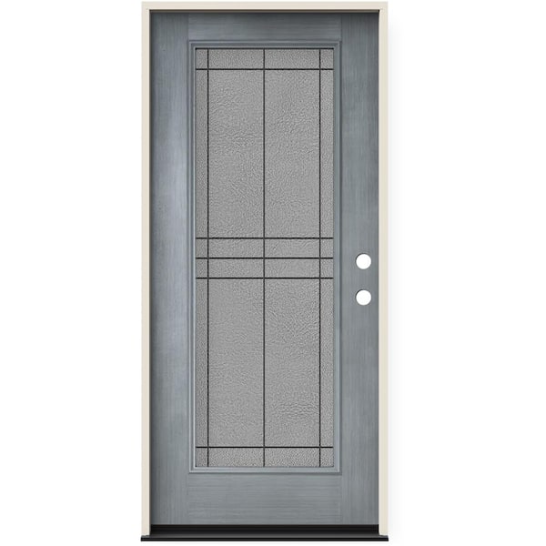 Creative Entryways 36-in x 80-in Ash Stained Prehung Full Lite Front Door