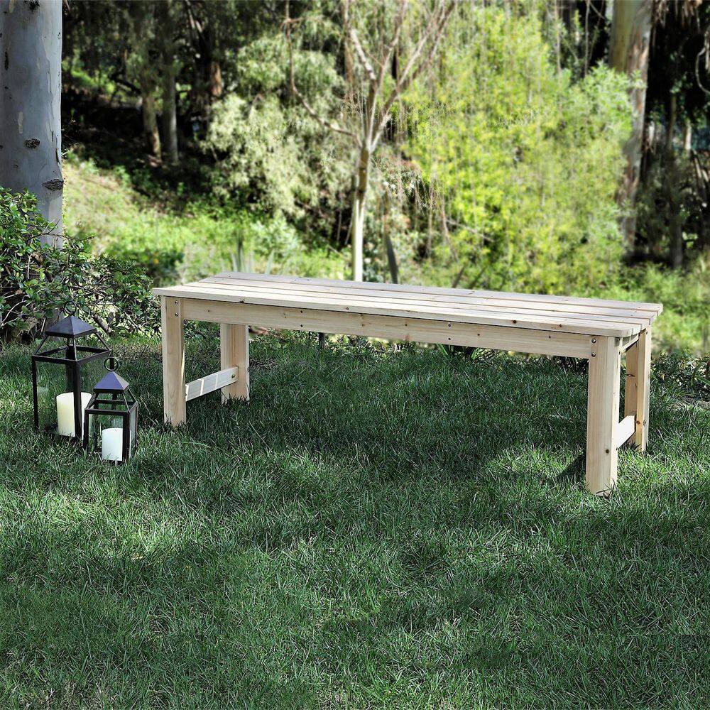 Natural Yellow Cedar 5-Foot Backless Garden Bench