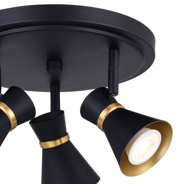 VAXCEL Alto Less than 2 ft. 3-Lt Matte Black Gold Satin