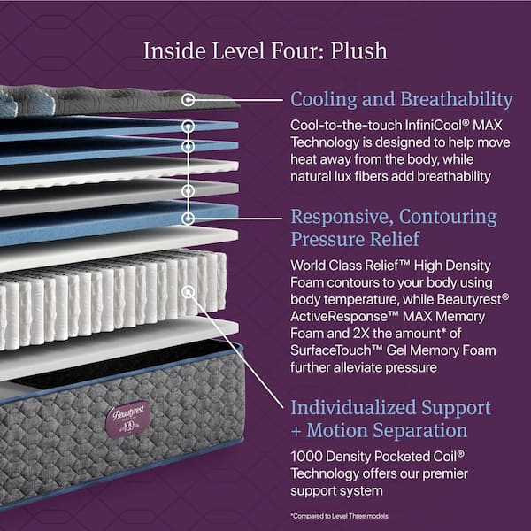 World Class Level 4-Queen Plush 15.25 in. Mattress