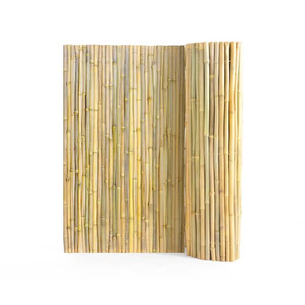 VEVOR Natural Rolled Bamboo Fence, Eco-Friendly Bamboo Privacy Fence 4 ft. H x 6 ft. L x 0.75 in. D., Bamboo Privacy Screen