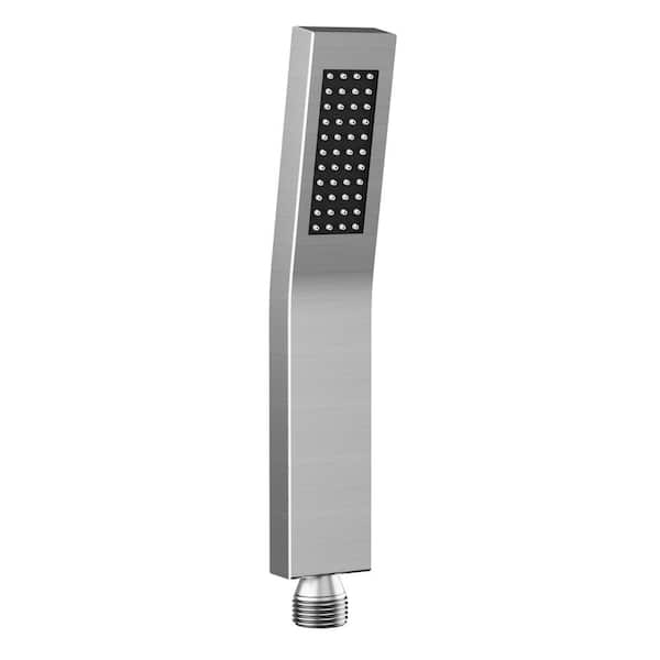 GRANDJOY Zenith Rain 1-Spray Wall Mount Handheld Shower Head 1.8 GPM in Brushed Nickel