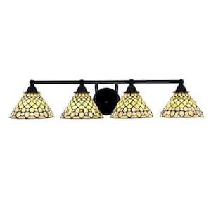 Madison 33 in. 4-Light Matte Black Vanity Light