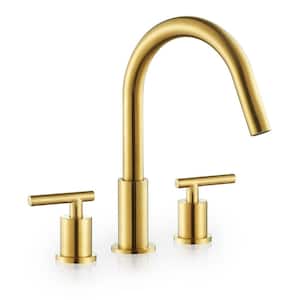 Balen 8. in Widespread Double-Handle Bathroom Faucet in Brushed Gold