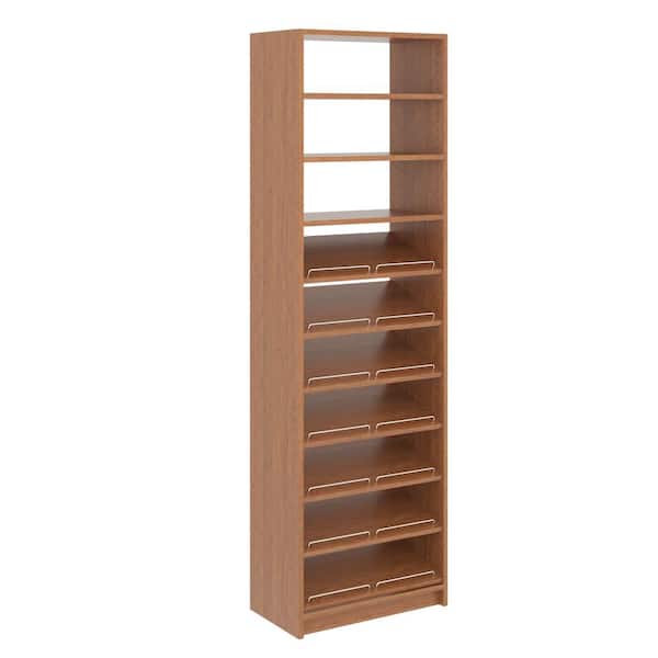 SimplyNeu 14 in. W D x 25.375 in. W x 84 in. H Amber Shoe Storage Tower Wood Closet System