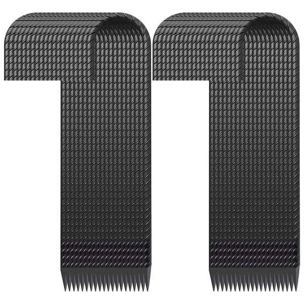 16 in. Black Steel Heavy Duty J Hook Rebar Ground Stakes Anti Rust Anchors for Chain Link Fence Tent 40-Pack