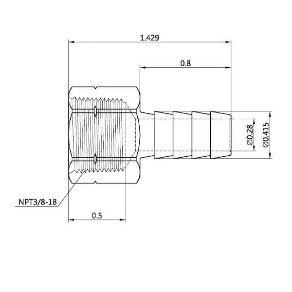 3/8 in. Barb x 3/8 in. FIP Brass Adapter Fitting