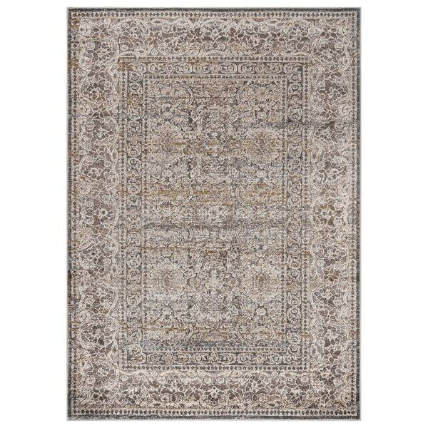 Vintage Abrder Stone Indoor High-Low Area Rug 5 ft. x 7 ft. Gray
