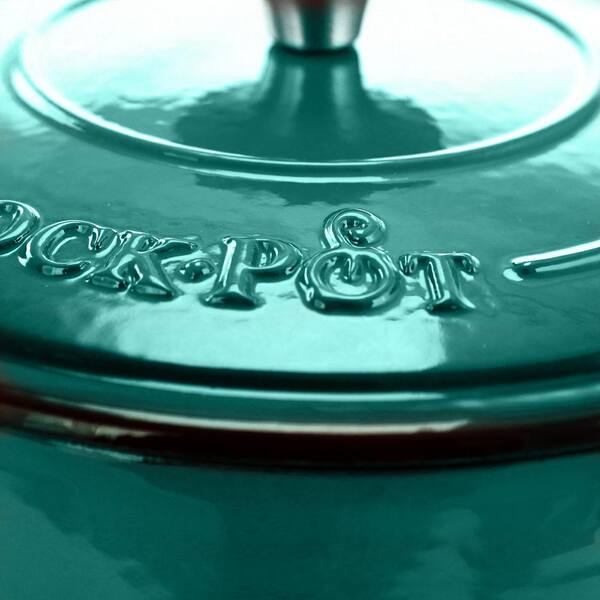 Spice By Tia Mowry Savory Saffron 6Qt Enamel Cast Iron Dutch Oven Mint