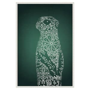 The Emerald Meerkat by Ema Paraschiv 1-Piece Floater Frame Giclee Animal Canvas Art Print 33 in. W. x 23 in.