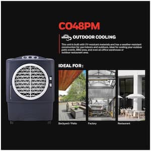 1700 CFM 3-Speed Outdoor Rated Portable Evaporative Cooler(Swamp Cooler) for 610 sq. ft. with GFCI Cord