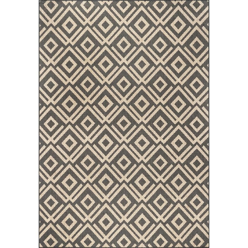 nuLOOM Jayne Geometric Diamond Dark Grey Doormat 3 ft. 6 in. x 5 ft