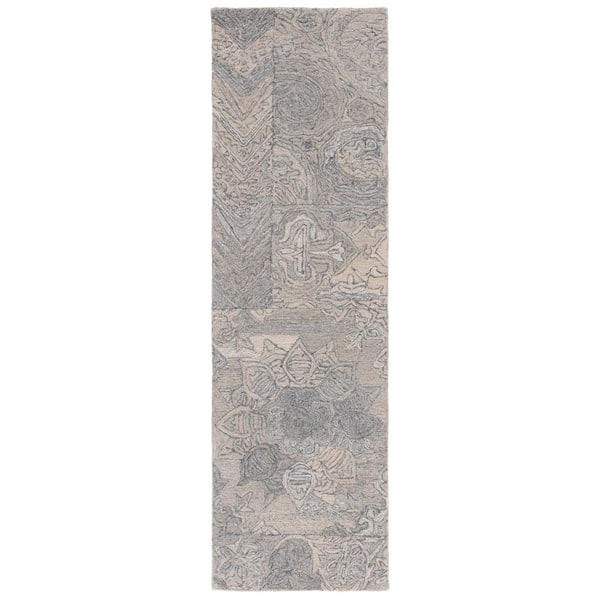 SAFAVIEH Abstract Beige/Gray 2 ft. x 8 ft. Abstract Geometric Runner Rug