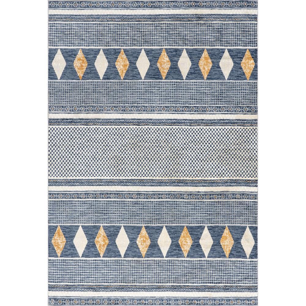 nuLOOM Harper Faded Geometric Tribal Blue 4 ft. x 6 ft. Indoor Area Rug  ECRK01B-406 - The Home Depot