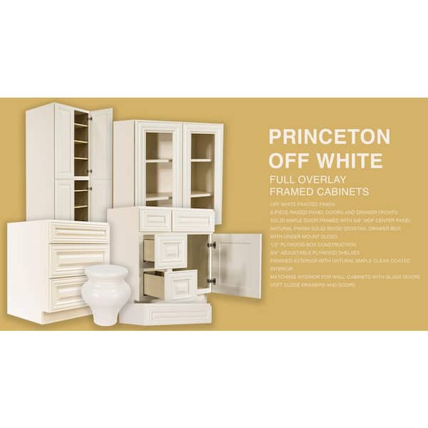 LIFEART CABINETRY Princeton Assembled 6x34.5x24 in. Base Spice Drawer Cabinet in Off-White
