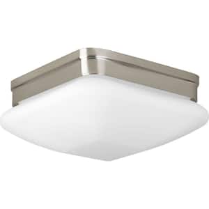 Appeal Collection 2-Light Brushed Nickel Flush Mount with Opal Etched Glass