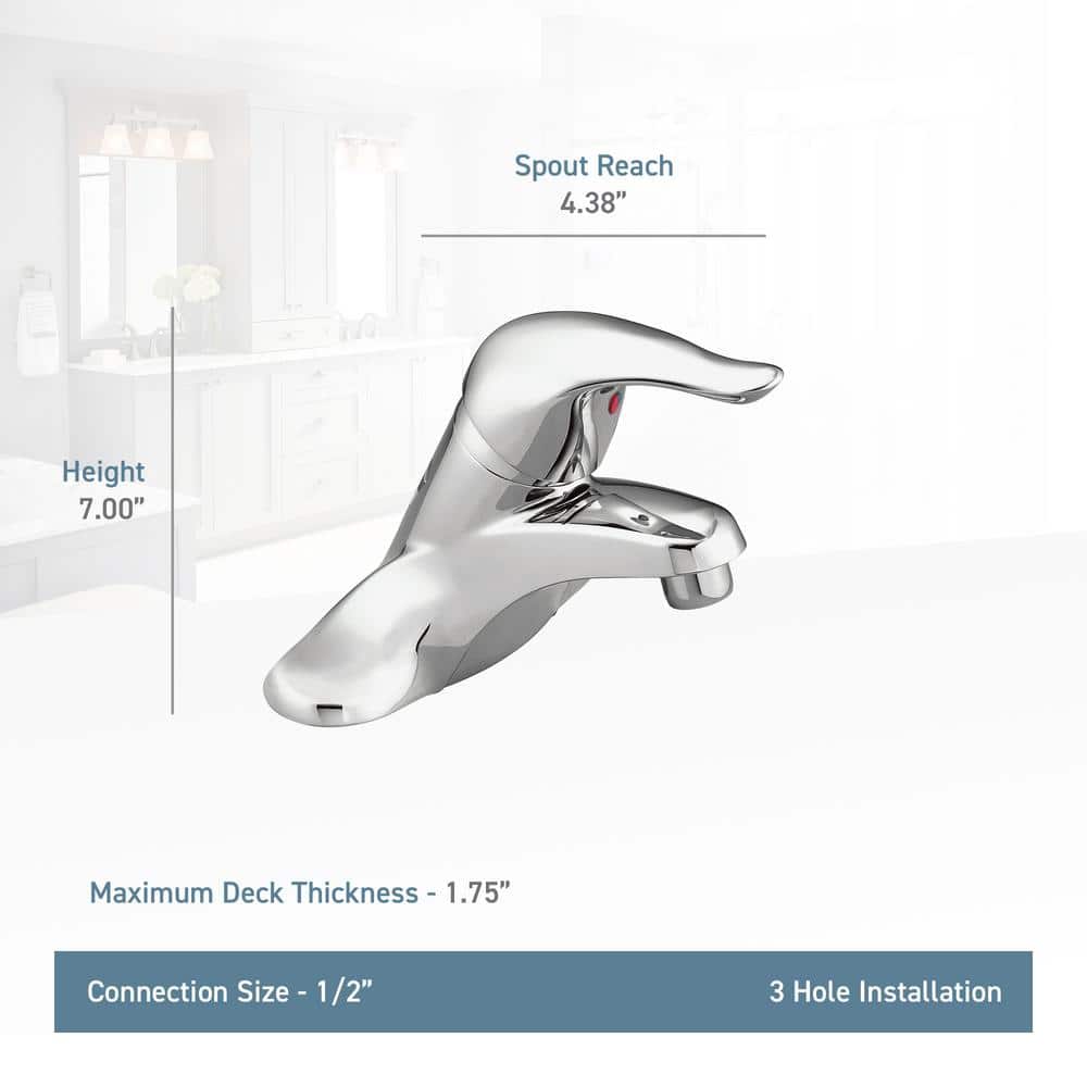 Modern Chrome Centerset Single-Handle Bathroom Faucet