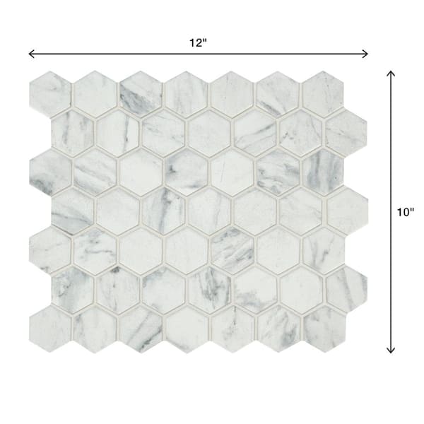 Lifeproof - Carrara 10 in. x 12 in. x 6.35 mm Ceramic Hexagon Mosaic Floor and Wall Tile (0.81 sq. ft./Each)