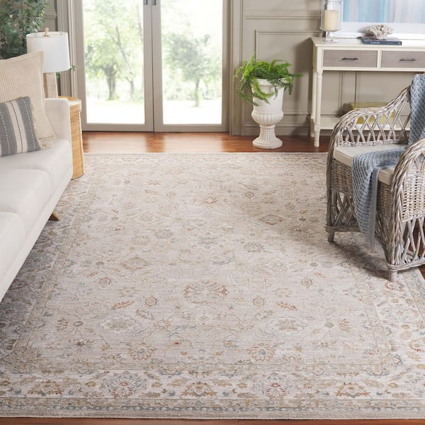 Culture 10 ft. x 13 ft. Gray/Blue Rust Traditional Floral Area Rug