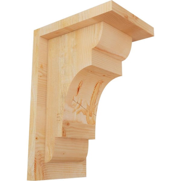 Ekena Millwork 6 in. x 8 in. x 12 in. New Brighton Rough Sawn Douglas Fir Corbel with Backplate