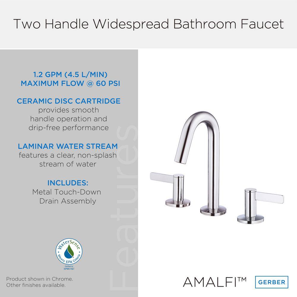 Amalfi Chrome Dual-Handle Widespread Bathroom Faucet