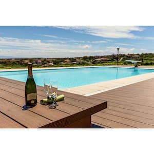 UltraShield Natural Cortes Series 1 in. x 6 in. x 8 ft. Peruvian Teak Solid Composite Decking Board (49-Pack)