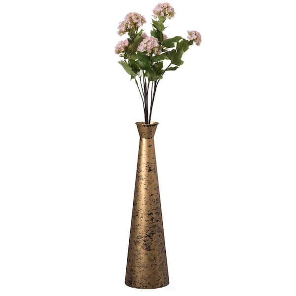 Large Decorative Antique Style 2 Handle Metal Jug Floor Vase for Entryway,  Living Room or Dining Room