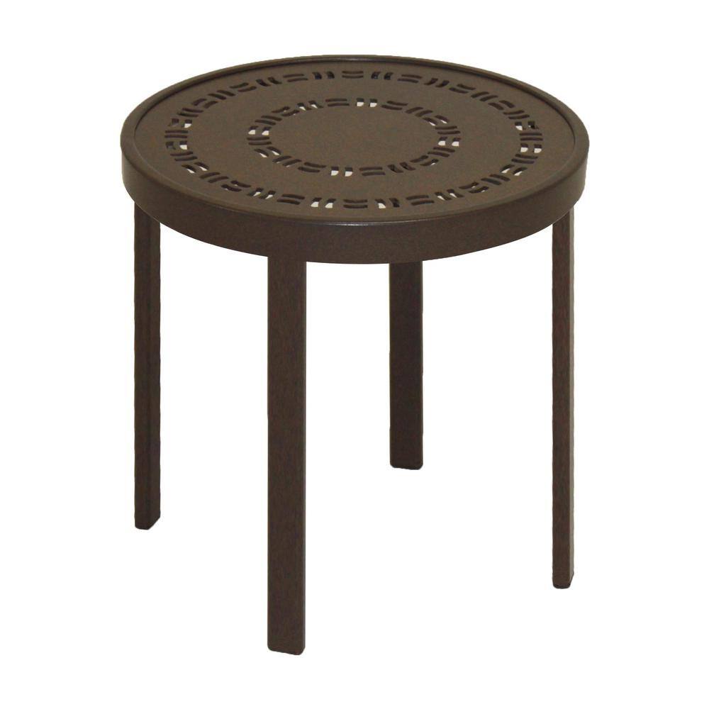 Marco Island 18 in. Dark Cafe Brown Round Commercial Aluminum Outdoor