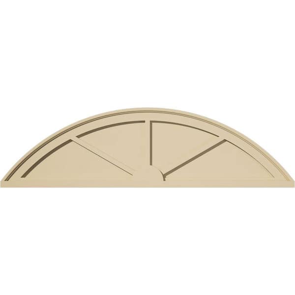 46-in W x 12-1/2-in H x 2-in P Segment Arch 3-Spoke Signature Urethane Pediment, Primed Tan