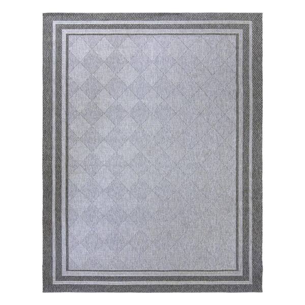 Studio By Brown Jordan Calypso Abbey Silver 9 ft. x 13 ft. Border