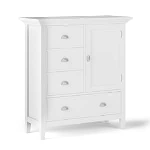 Redmond Solid Wood 39 in. Wide Transitional Medium Storage Cabinet in White