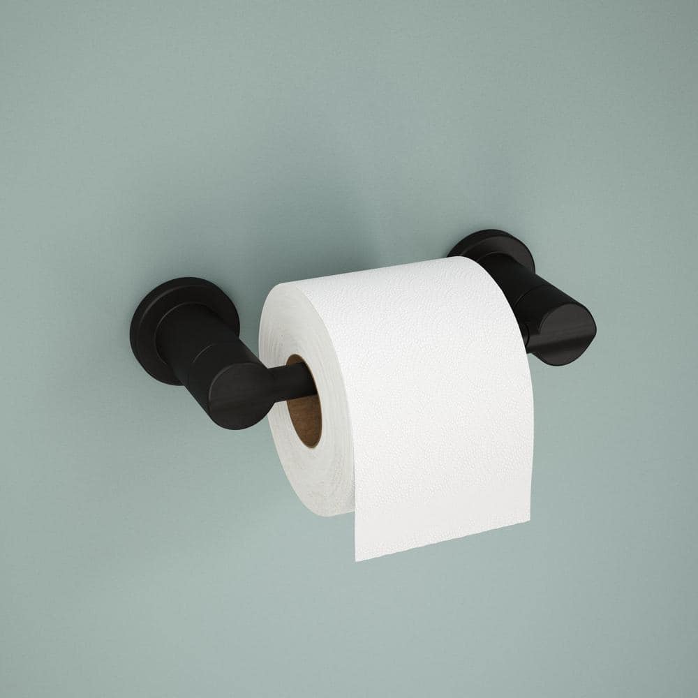 Matte Black Wall Mount Pivot Arm Toilet Paper Holder