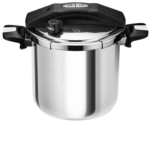10.5 qt. Stainless Steel Pressure Cooker, 3-in-1 Olla de Presion, One-Hand Locking, 3 PSI Settings Stovetop Pressure Pot