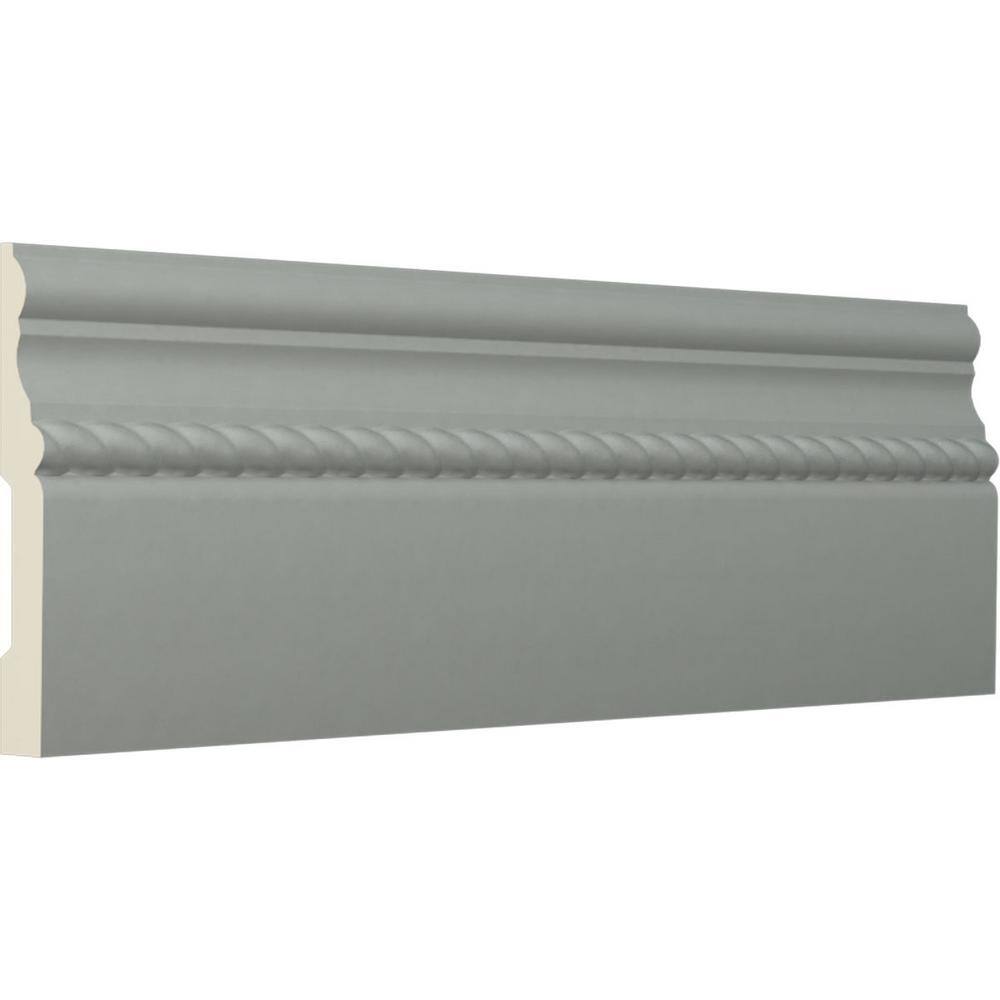 Gray Primed Polyurethane Geometric Baseboard Moulding Sample