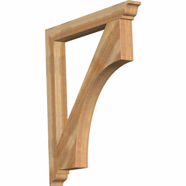 Ekena Millwork 4 in. x 44 in. x 38 in. Western Red Cedar Westlake Traditional Rough Sawn Bracket