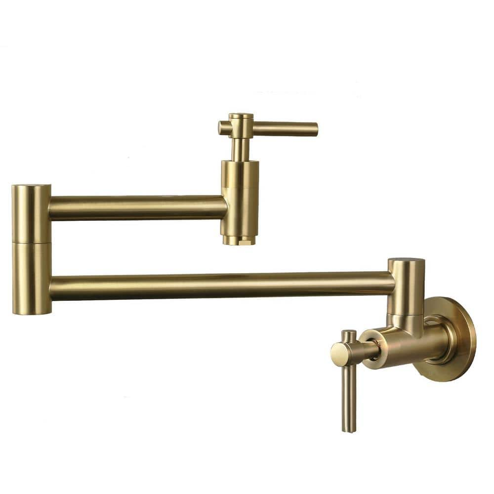 ALEASHA Wall Mounted Pot Filler in Brushed Gold AL1A30G The Home Depot