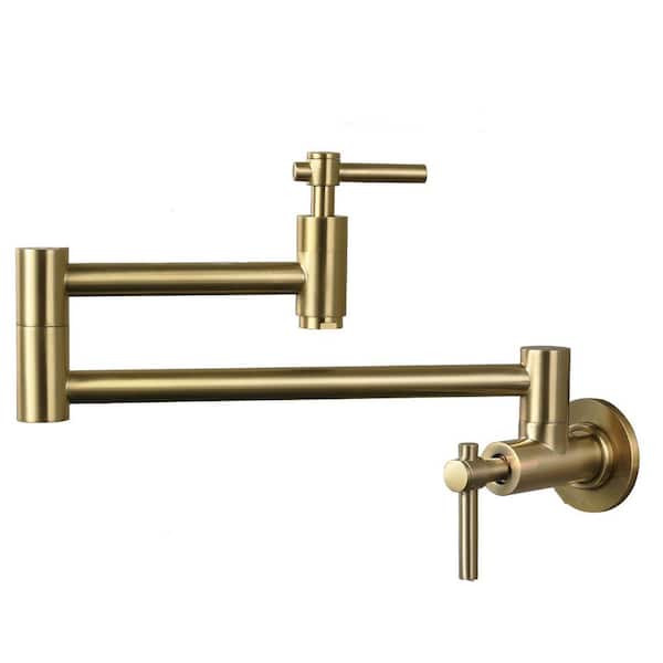 ALEASHA Wall Mounted Pot Filler in Brushed Gold