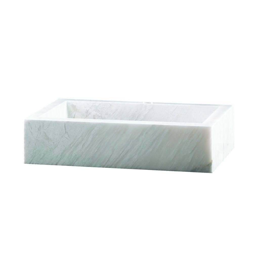 UPC 088969580337 product image for Home Decorators Collection Marble Rectangular Block Vessel Bowl in White Cloudy | upcitemdb.com