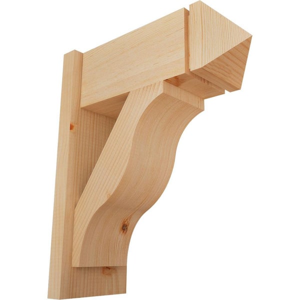 Ekena Millwork 8 in. x 22 in. x 18 in. Fuston Arts and Crafts Smooth Douglas Fir Outlooker