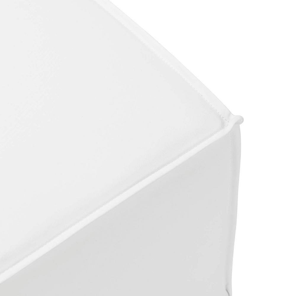 White Aluminum Outdoor Upholstered Ottoman