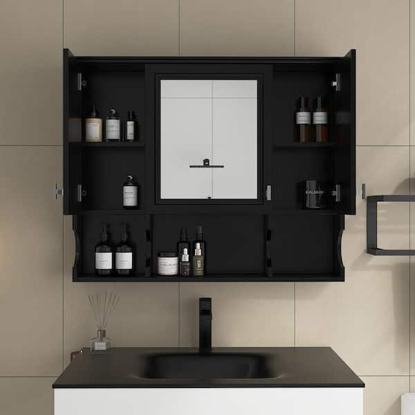 35 in. W x 28.7 in. H Rectangular MDF Medicine Cabinet with Mirror