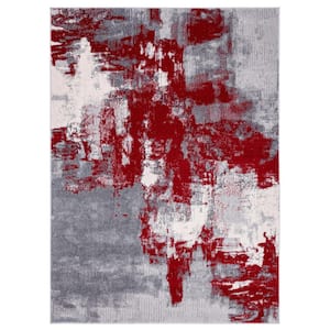 Luxe Weavers Nuvola Abstract Red 2x3 Area Rug 8722