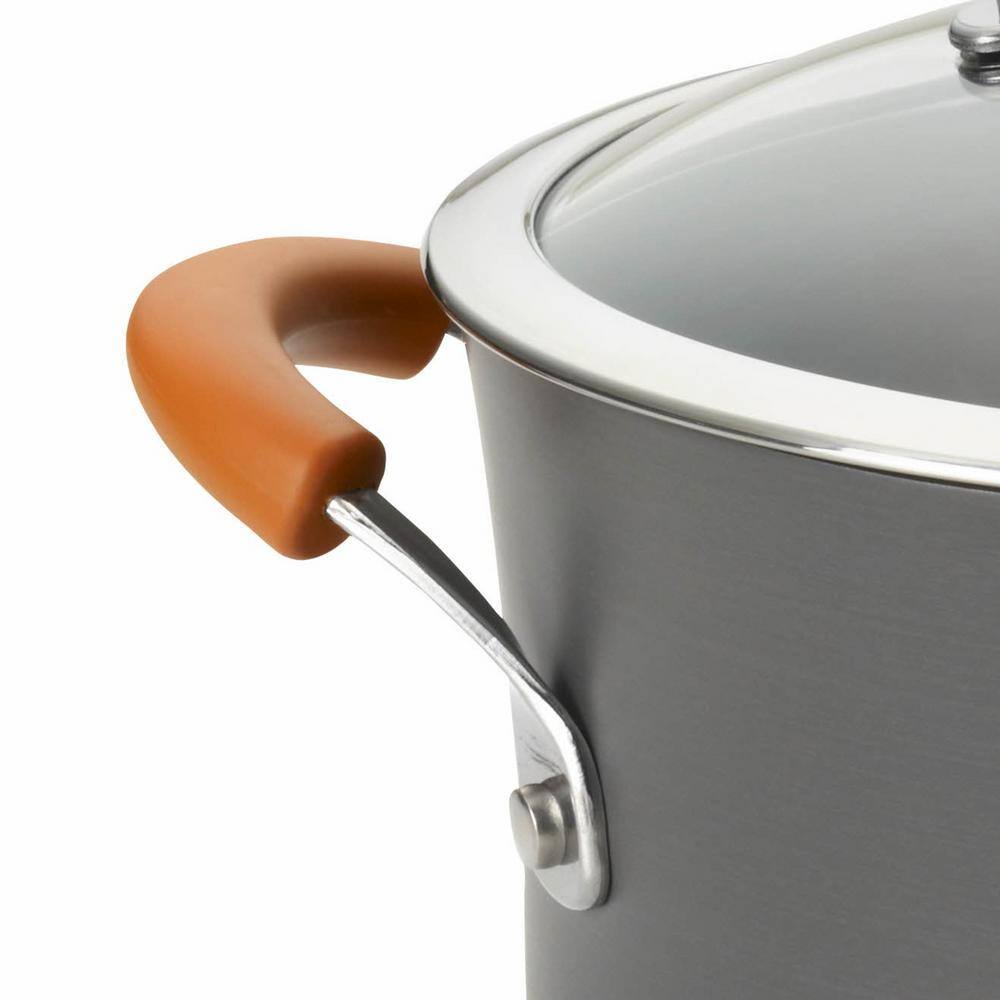 Gray and Orange 14-Piece Nonstick Aluminum Cookware Set