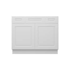 2-Drawer 42 in. W x 21 in. D x 34.5 in. H Ready to Assemble Bath Vanity Cabinet without Top in Raised Panel White
