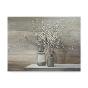 18 in. x 24 in. "Pussy Willow Still Life Gray Pots" by Julia Purinton Printed Canvas Wall Art