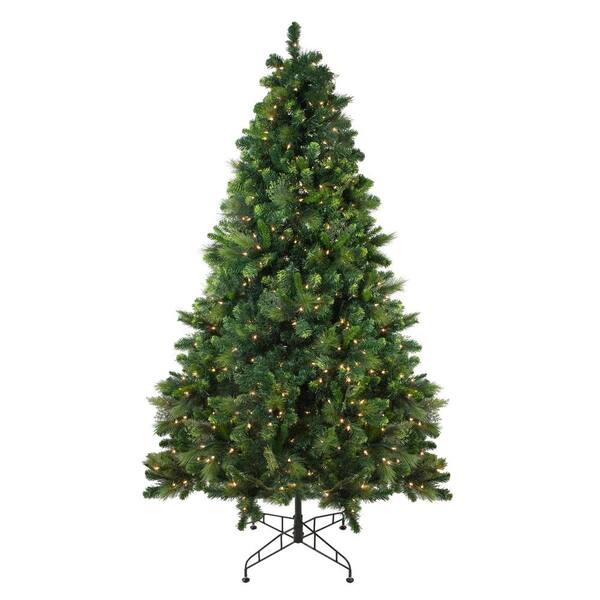 Northlight 90 in. Pre-Lit Sequoia Mixed Pine Artificial Christmas Tree ...