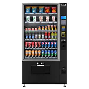 41 in. Refrigerated Vending Machine, 60 Slots With CC reader, Coin and Bill Acceptor in Black, 75 cu. ft.