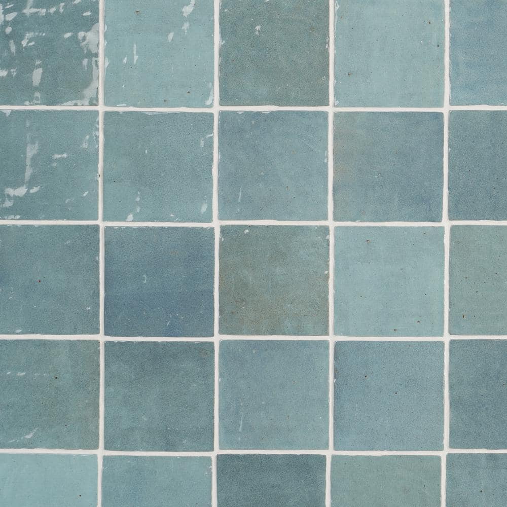 Kingston Turquoise 4x4 Glossy Ceramic Wall Tile