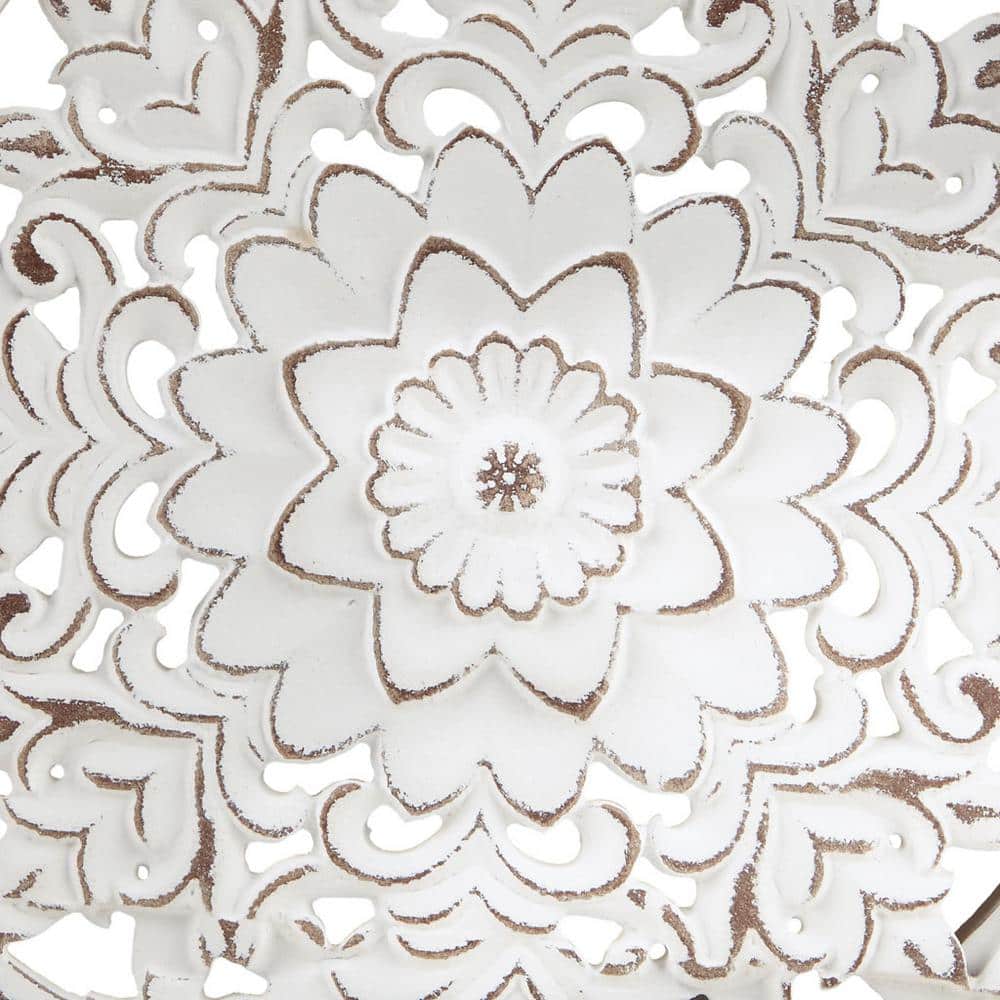 Madison Park Natural and White Fir Wood Medallion Wall Art Set