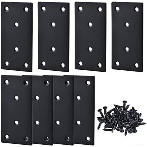 3.94 x 1.97 Inch 2-Guage Stainless Steel Flat Straight Brace Bracket with Screws 8-Pack